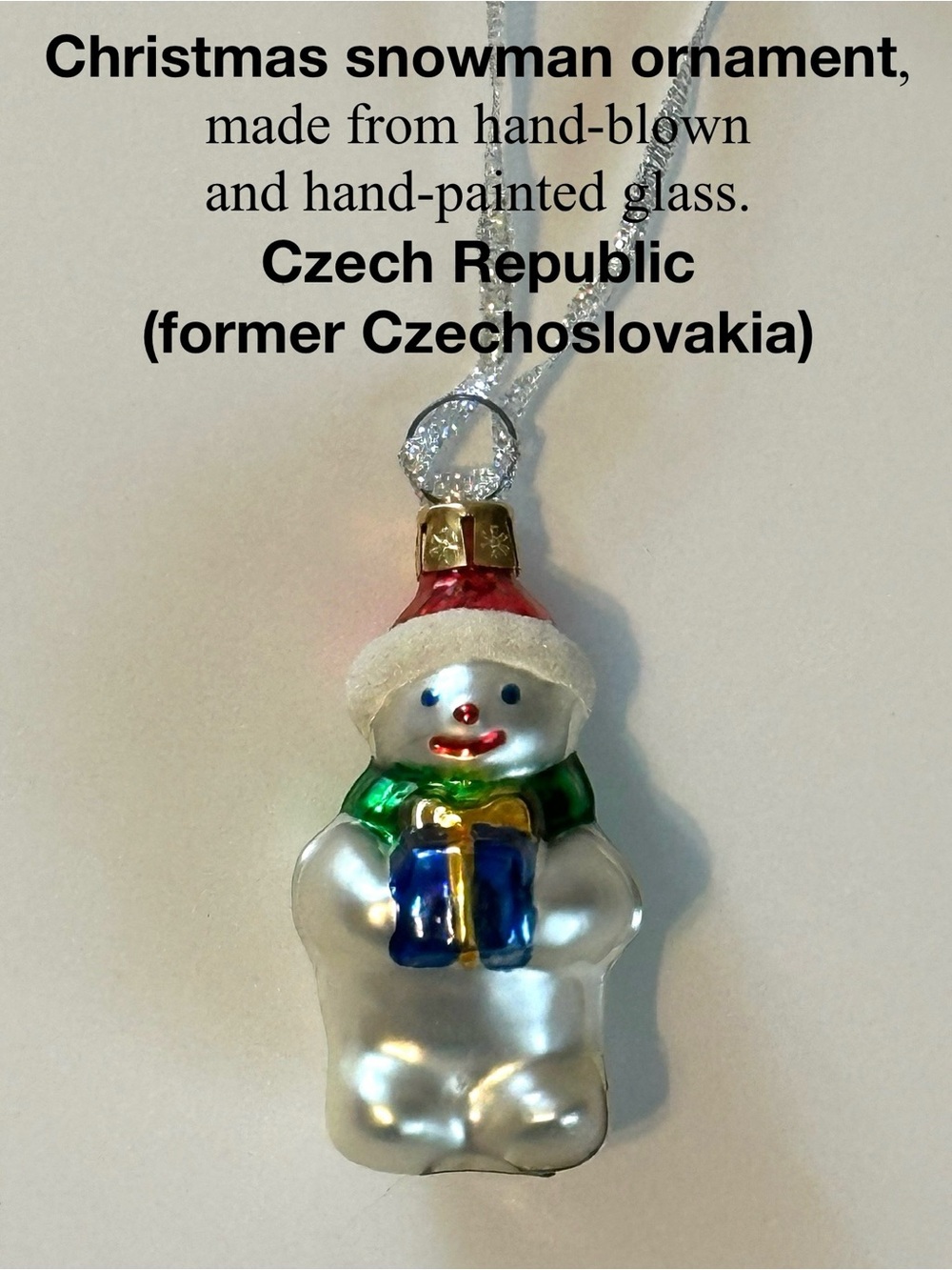 Vintage-Inspired Silver Snowman Ornament Czech Collectible ⛄️